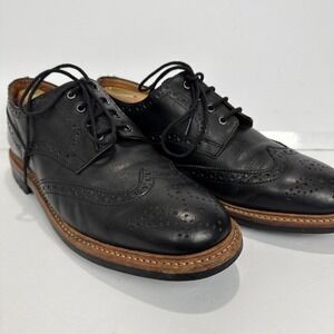Justin‎ Reece England Oxfords Dress Shoes Mens 9.5 Black Leather Shoes